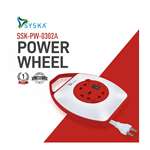 SYSKA SSK-PW-0302A-WR Power Wheel with Surge Protection (White-Red)